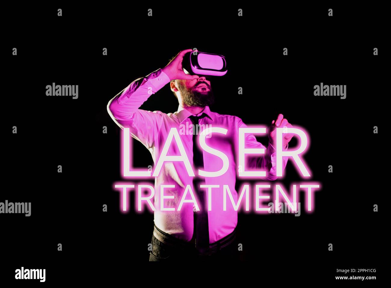 Konzeptionelle Bildunterschrift Laserbehandlung. Geschäftsansatz verschiedene medizinische und chirurgische Techniken mit Laser Stockfoto