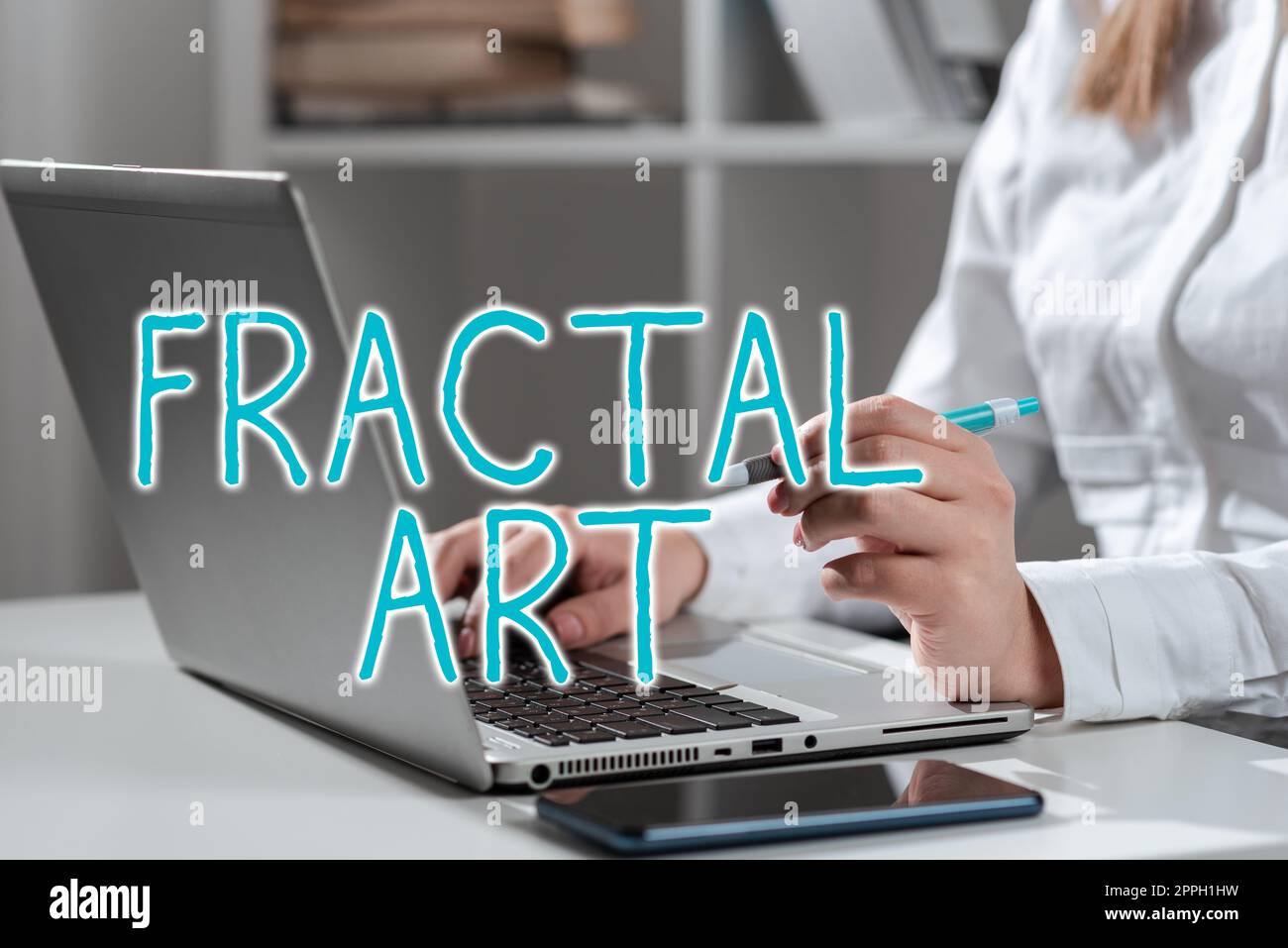 Schreiben mit Text Fractal Art. Wort, das auf dem Ort oder Abschnitt einer Website geschrieben wird, die für öffentliche Diskussionen verwendet wird Stockfoto