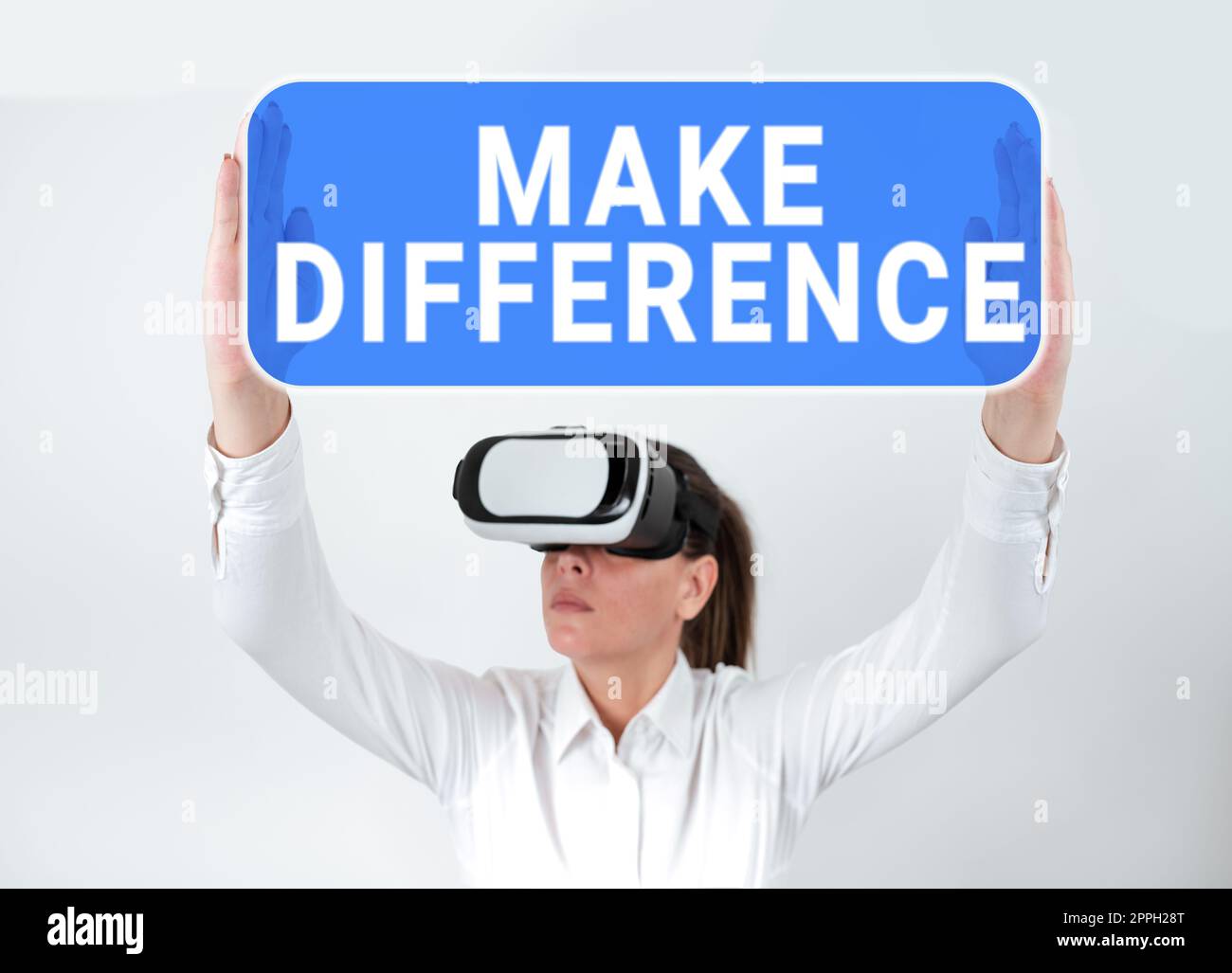 Das Schild zeigt „Make Difference“ an. Geschäftskonzept, um eine Veränderung in irgendeiner Weise als wichtig oder bedeutend zu betrachten Stockfoto