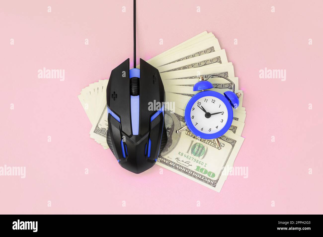 Pay-per-Click- und Autoclicker-Konzept. Verdienstmöglichkeiten im Internet Stockfoto