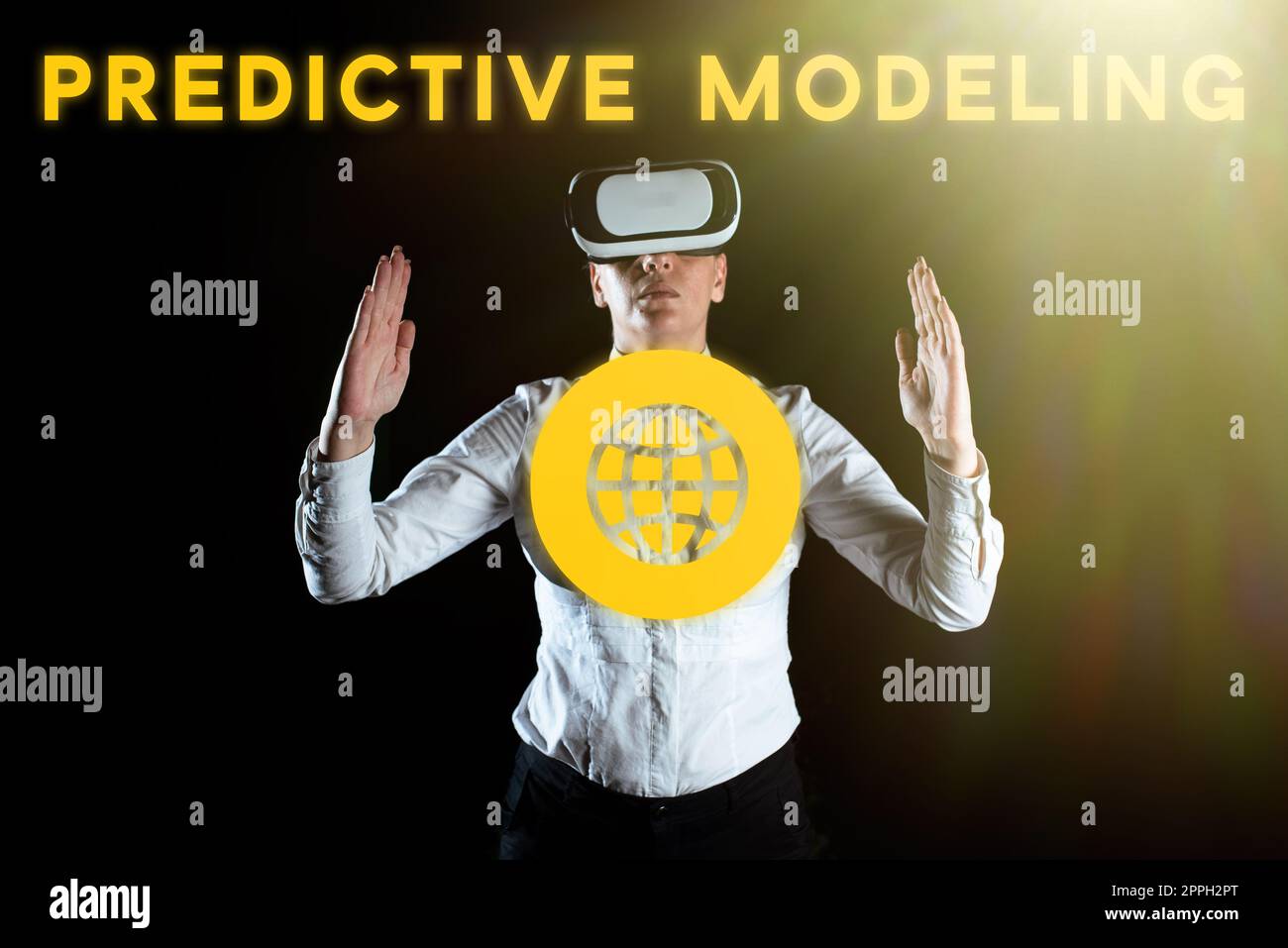 Text mit Inspiration Predictive Modeling. Strategie zur Verwaltung von Internetkonzepten basierend auf vorausschauenden Analysen Stockfoto