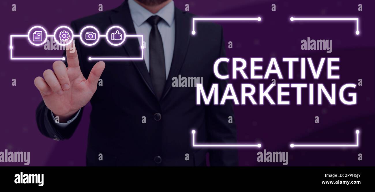 Konzeptionelle Darstellung Creative Marketingkampagne, um die Werbeanforderungen zu erfüllen. Werbekampagne für Unternehmen, um die Werbeanforderungen zu erfüllen Stockfoto