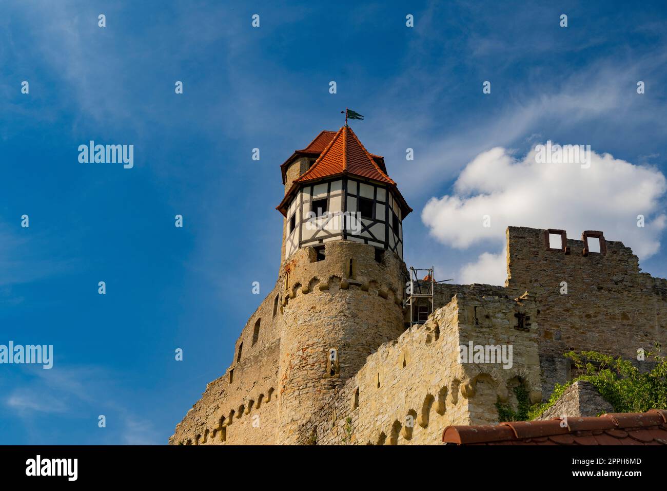 Weingut Burg Hornberg am Neckar Stockfoto