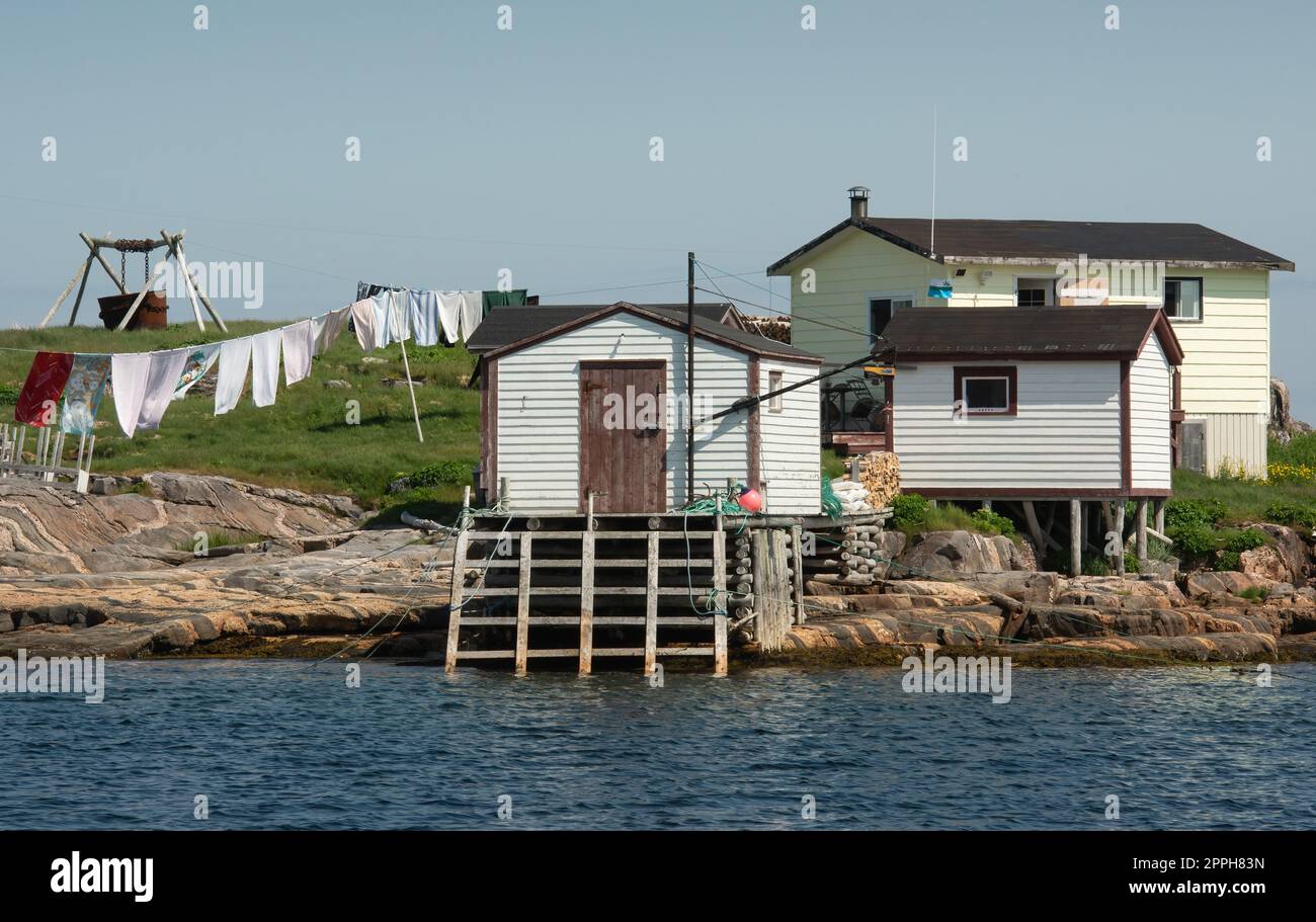 Neufundland einfaches Fischerdorf am Meer Stockfoto