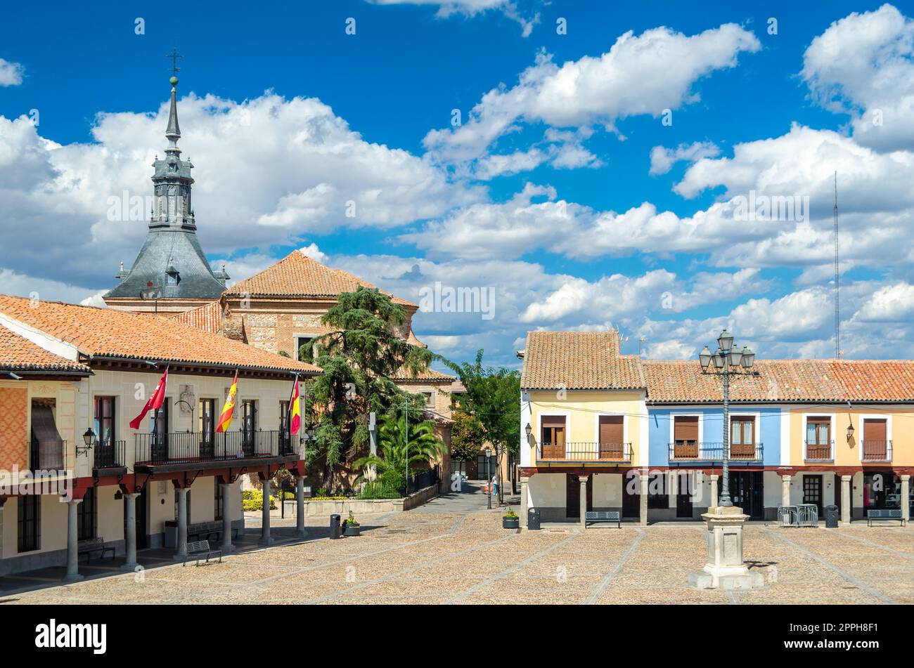Hauptplatz in der Stadt Navalcarnero, Gemeinschaft Madrid, Spanien Stockfoto