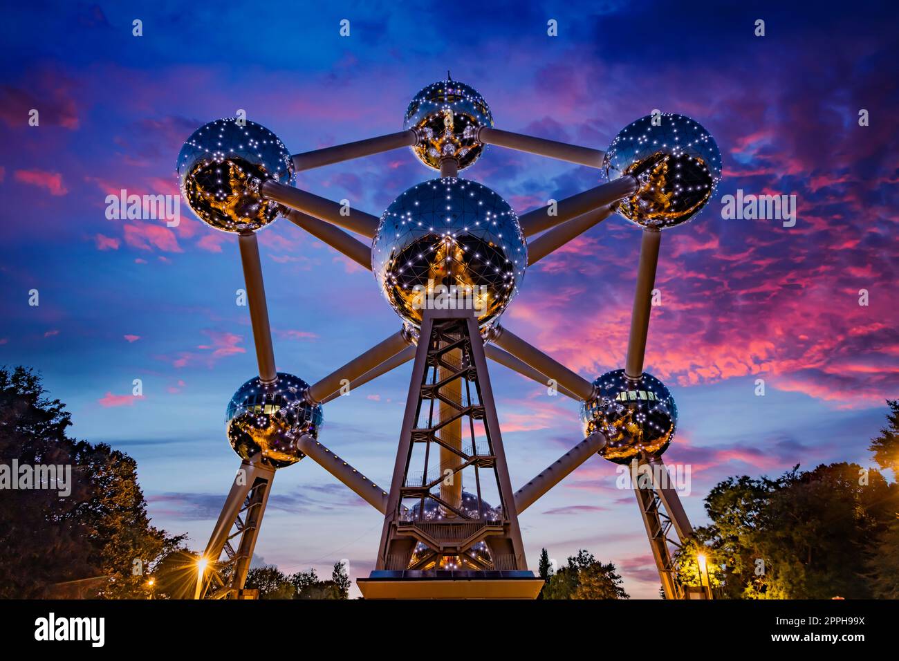 Das Atomium, das berühmte Wahrzeichen von Brüssel, Belgien Stockfoto