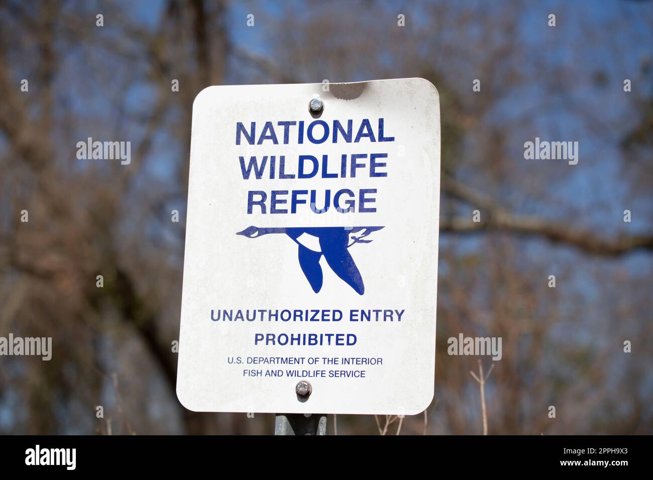 National Wildlife Refuge Schild Stockfoto