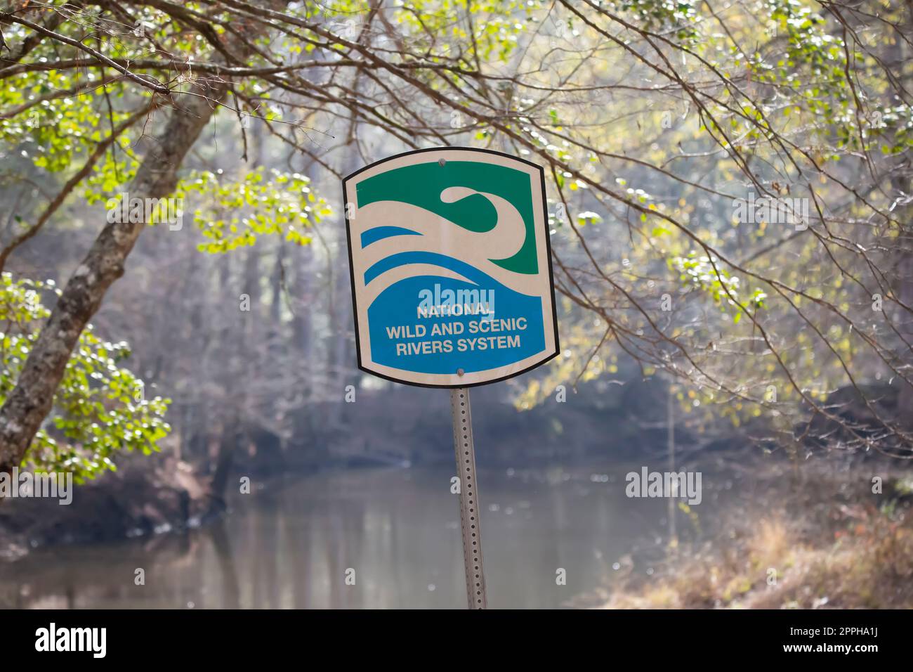 Saline Bayou Scenic River Schild Stockfoto