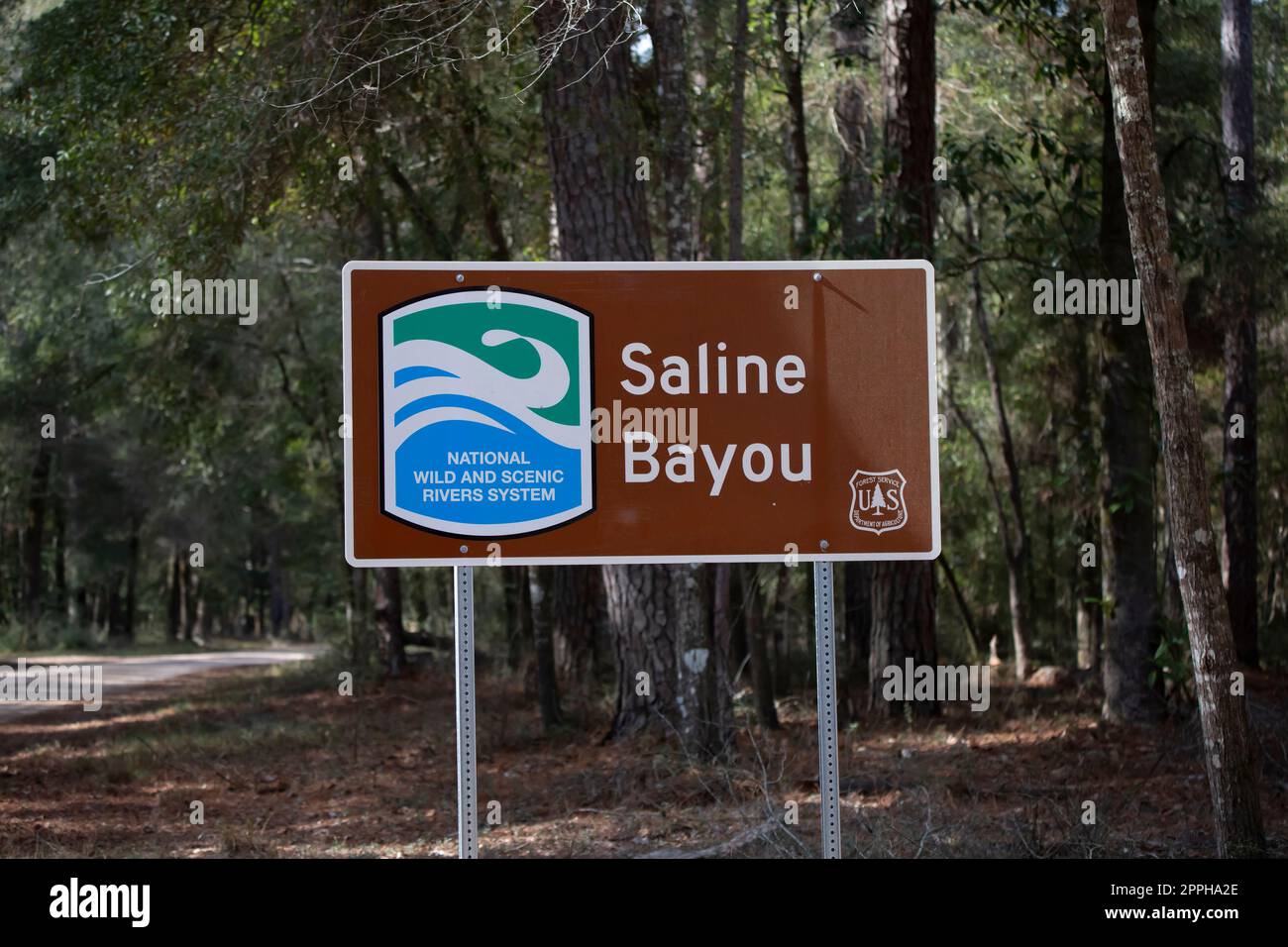 Saline Bayou Scenic River Schild Stockfoto