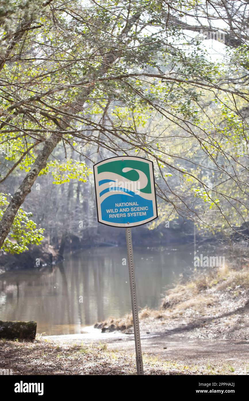 Saline Bayou Scenic River Schild Stockfoto