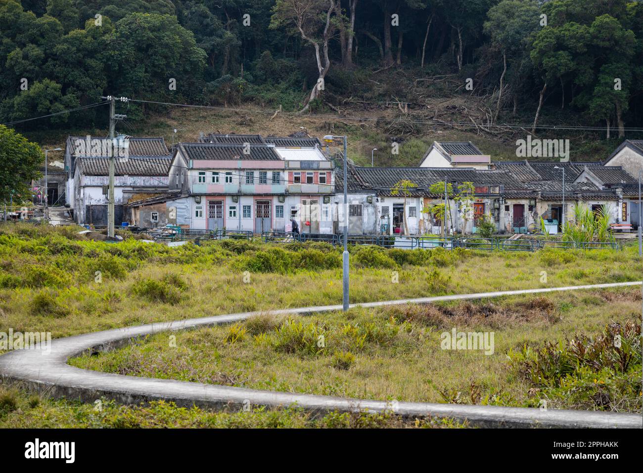 Hongkong, 21. Januar 2022: Hongkong-Haus im alten Stil in so Lo Pun Stockfoto