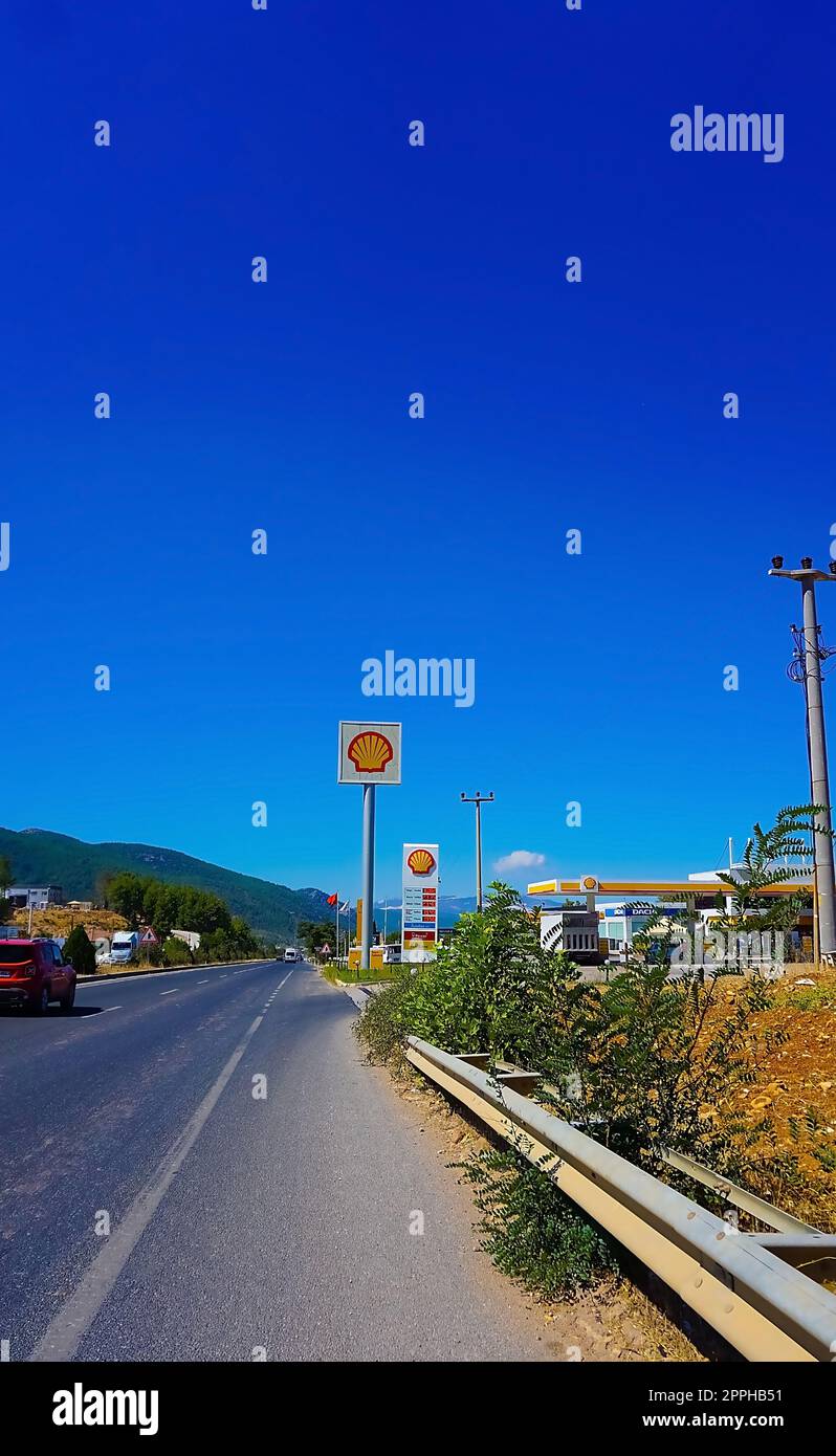 Marmaris, Türkei - 22. September 2022: Shell-Tankstelle Stockfoto