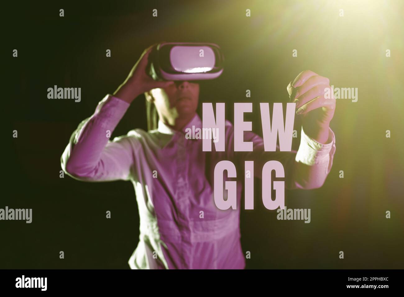 Handschrift Text New Gig. Internet-Konzept bekommen Job Teilnahme Live Konzert Gigabyte Freelancer Angebot Stockfoto