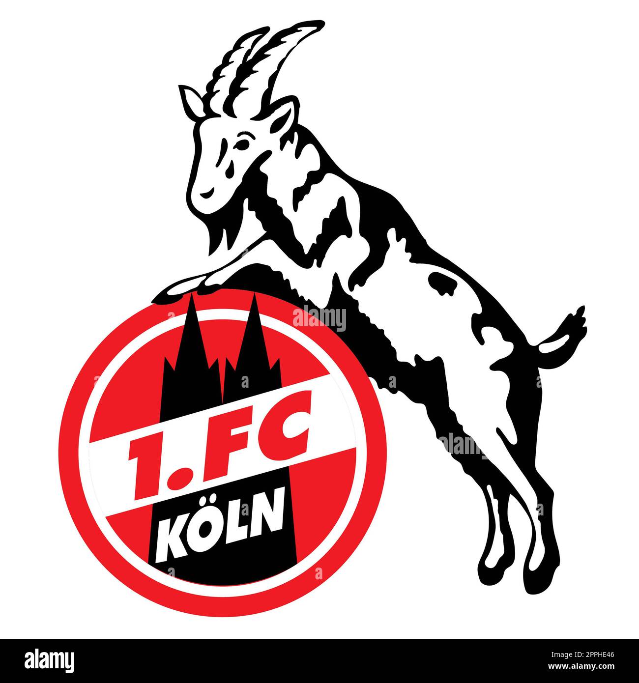 Frankfurt am Main, Deutschland - 10.23.2022 Logo des deutschen Fußballvereins Köln. Vektorbild. Stockfoto