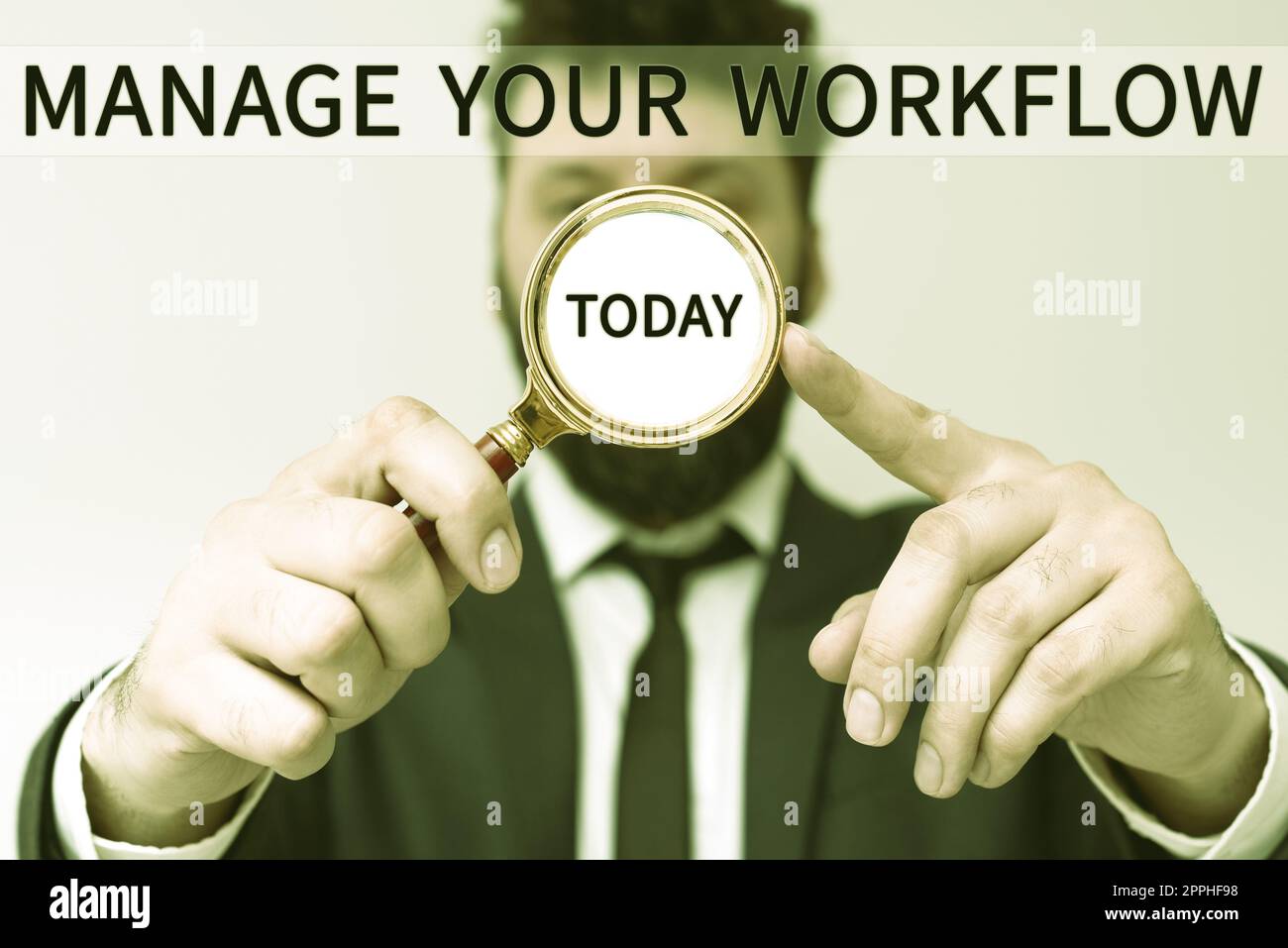 Handschriftszeichen Verwalten Sie Ihren Workflow. Konzeptfoto Personalorganisation und -Management zur Steigerung der Büroproduktivität Stockfoto