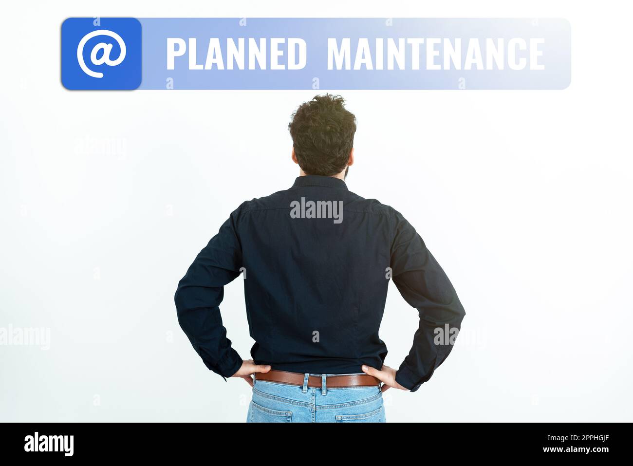 Text für Inspiration Planned Maintenance (geplante Wartung). Internet Concept Check-ups werden regelmäßig geplant Stockfoto