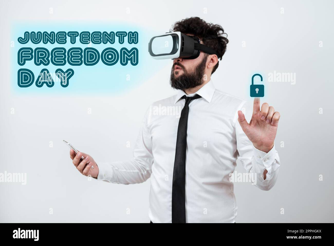 Textüberschrift zur Präsentation des Juneteenth Freedom Day. Begrifflicher Foto-gesetzlicher Feiertag in den Vereinigten Staaten zum Gedenken an das Ende der Sklaverei Stockfoto