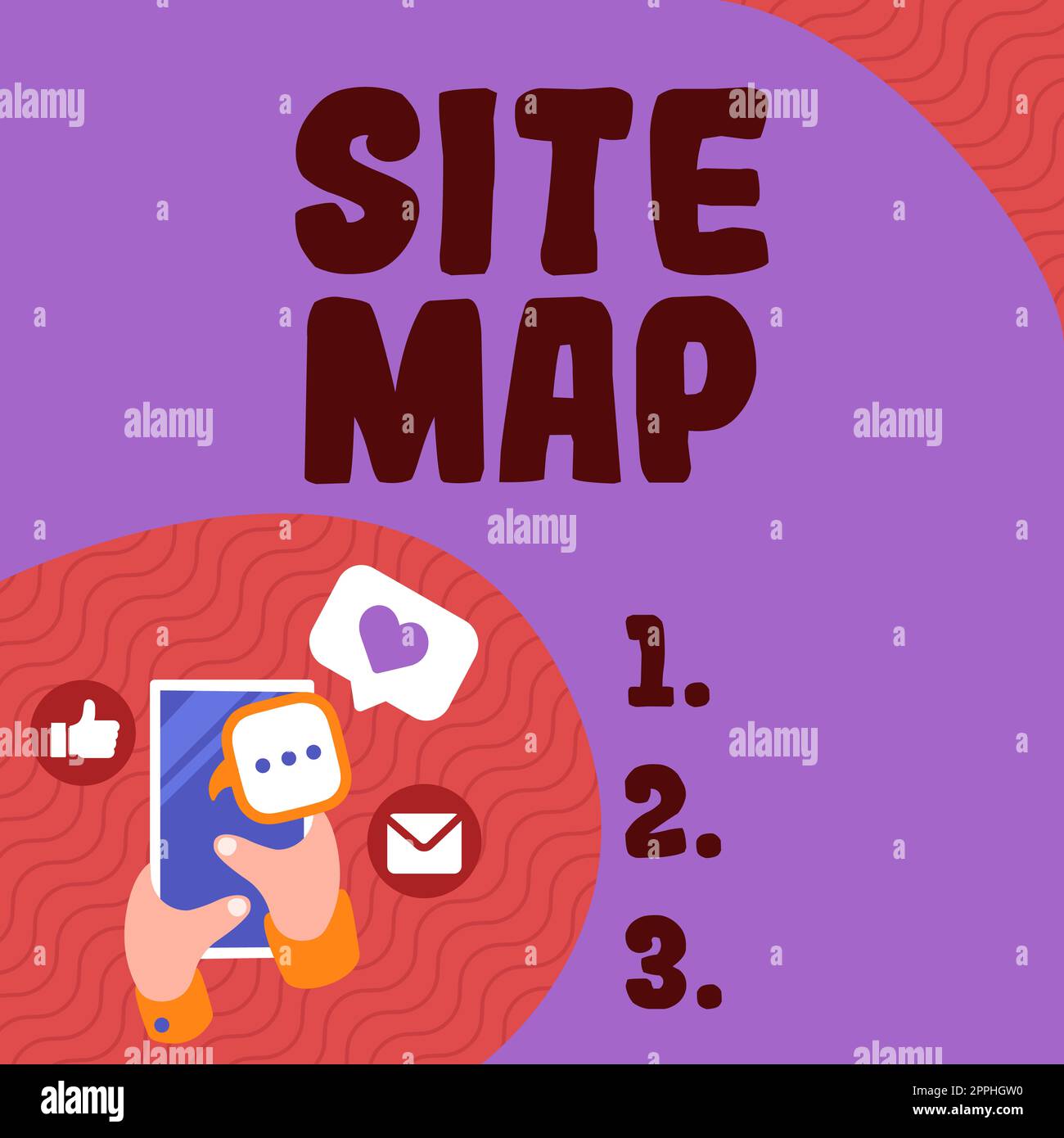Schild mit Anzeige der Sitemap. Word für soll sowohl Benutzern als auch Suchmaschinen die Navigation auf der Website erleichtern Stockfoto