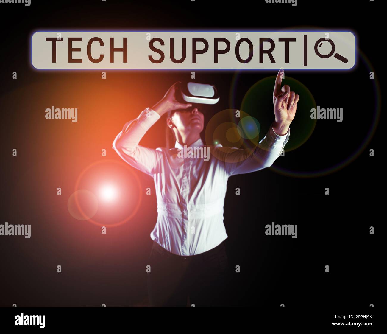 Text mit technischer Unterstützung für Inspiration. Konzept bedeutet, Personen zu helfen, die technische Probleme haben Stockfoto