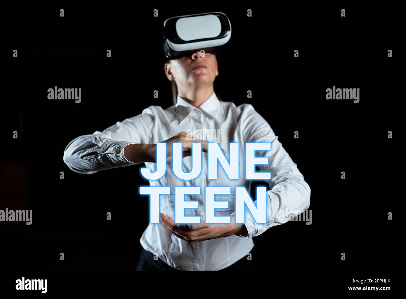 Handschriftliches Schild June Teen. Geschäftskonzept gesetzlicher Feiertag in den Vereinigten Staaten vom Ende der Sklaverei in den USA Stockfoto