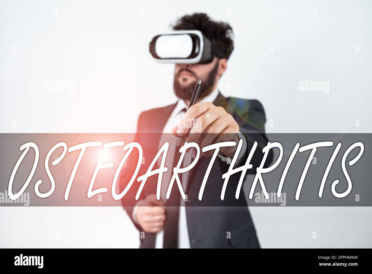 Textarthrose in Textform. Business-Approach-Degeneration des Gelenkknorpels und des zugrundeliegenden Knochens Stockfoto