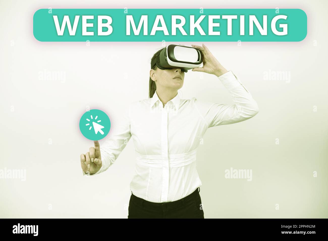 Handschriftliches Schild Web Marketing. Konzeptfoto elektronischer Handel Werbung über Online-Verkäufer Stockfoto