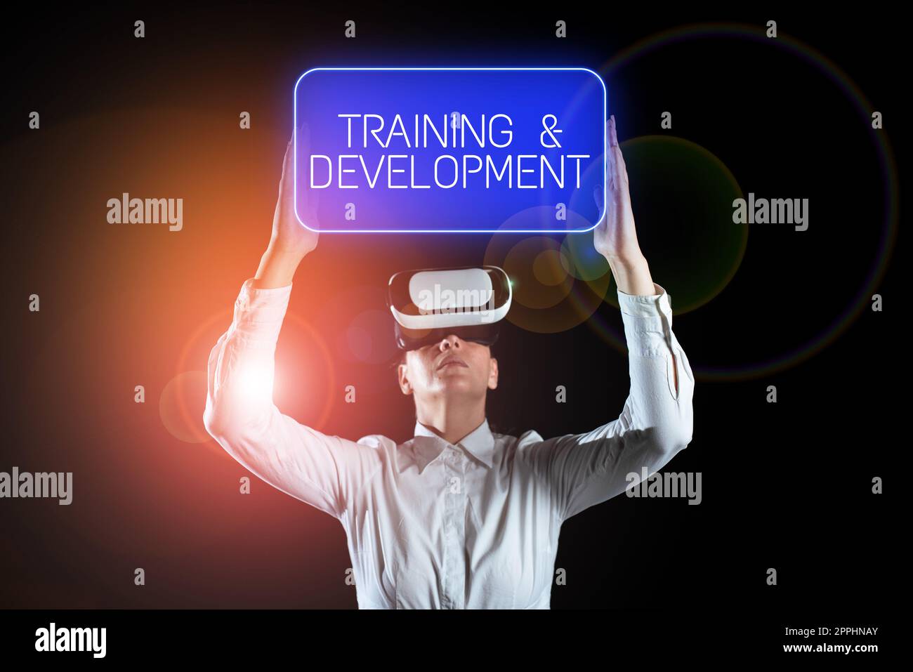 Schild mit der Anzeige „Training Development“. Geschäftskonzept Weitere Lerninhalte organisieren Expedite Skills Stockfoto