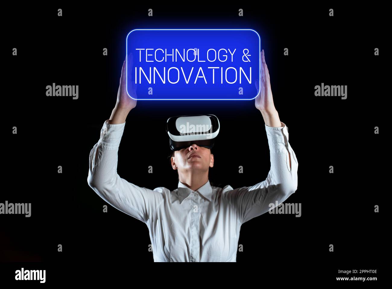 Handschrift Text Technologie Innovation. Business Showcase Anwendung einer besseren Lösung für neue Marktanforderungen Stockfoto