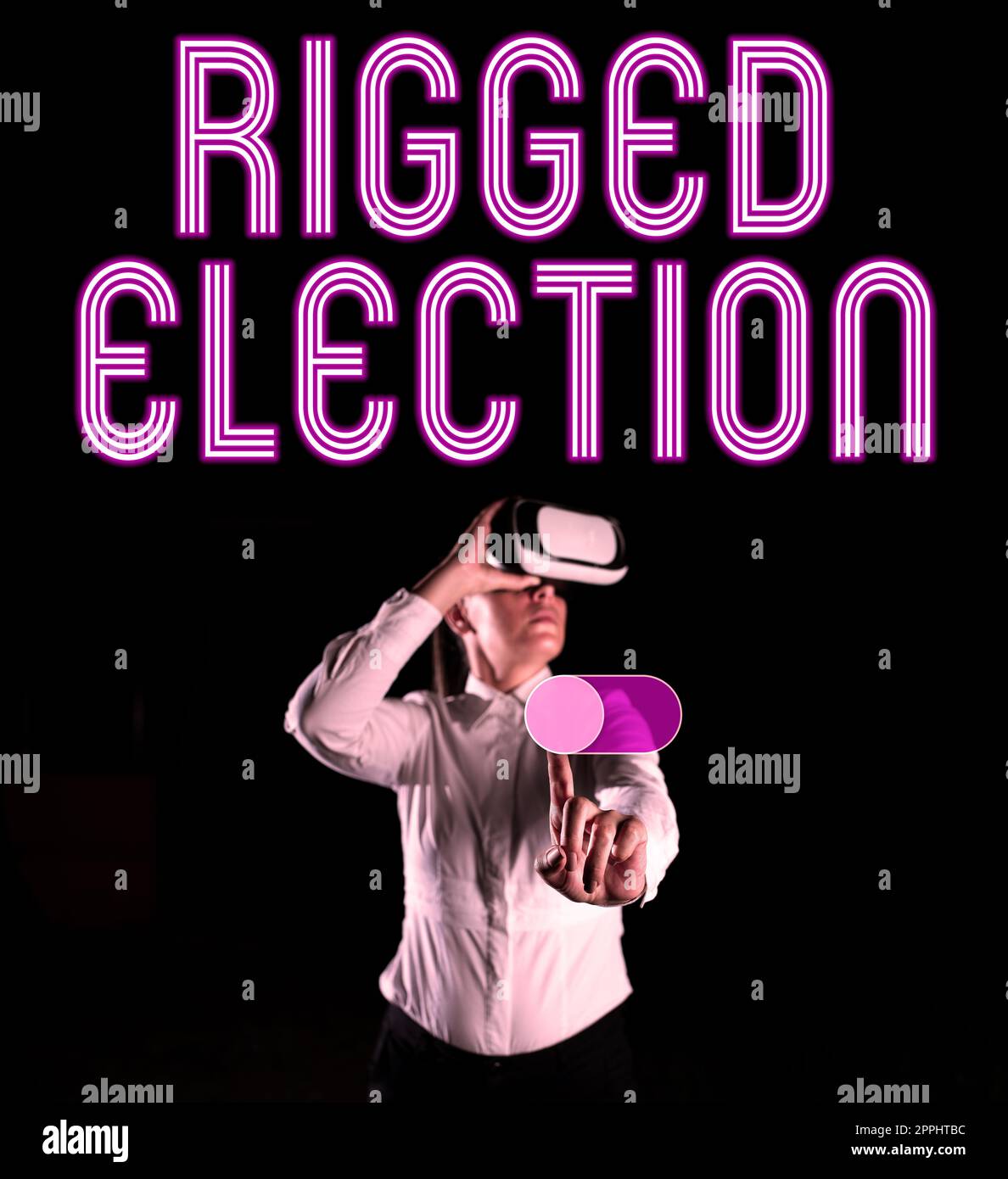 Inspiration mit Zeichen für manipulierte Wahl. Geschäftskonzept Verwalten Sie Bohrvorgänge, um die Stillstandszeit des Bohrgeräts zu minimieren Stockfoto