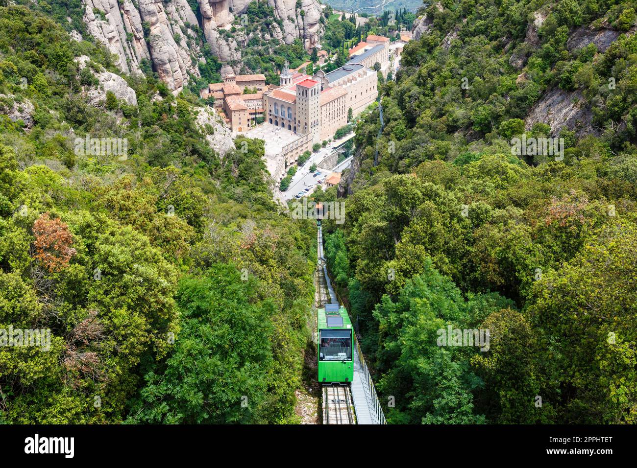Kloster Abtei Montserrat Barcelona Spanien Katalonische Seilbahn Reiseaussicht Stockfoto