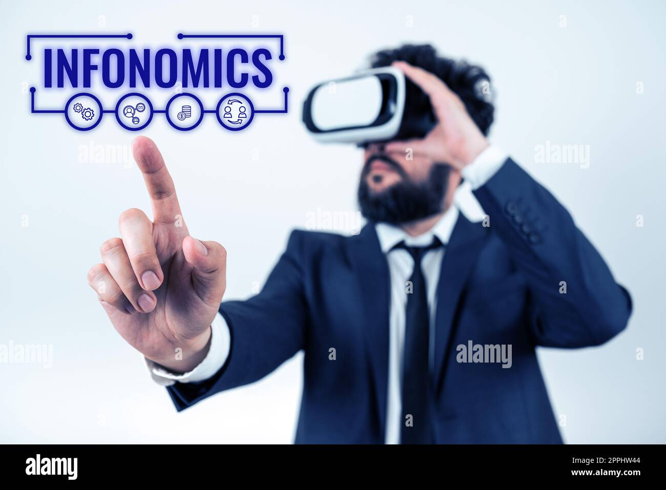 Handschrift Text Infonomics. Visuelles Bild der Geschäftsidee zur Darstellung von Informationen oder Daten Stockfoto