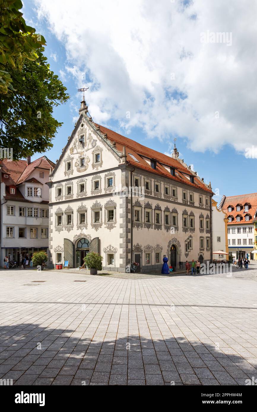 Historisches Gebäude in der Altstadt von Ravensburg im Porträtformat in Deutschland Stockfoto