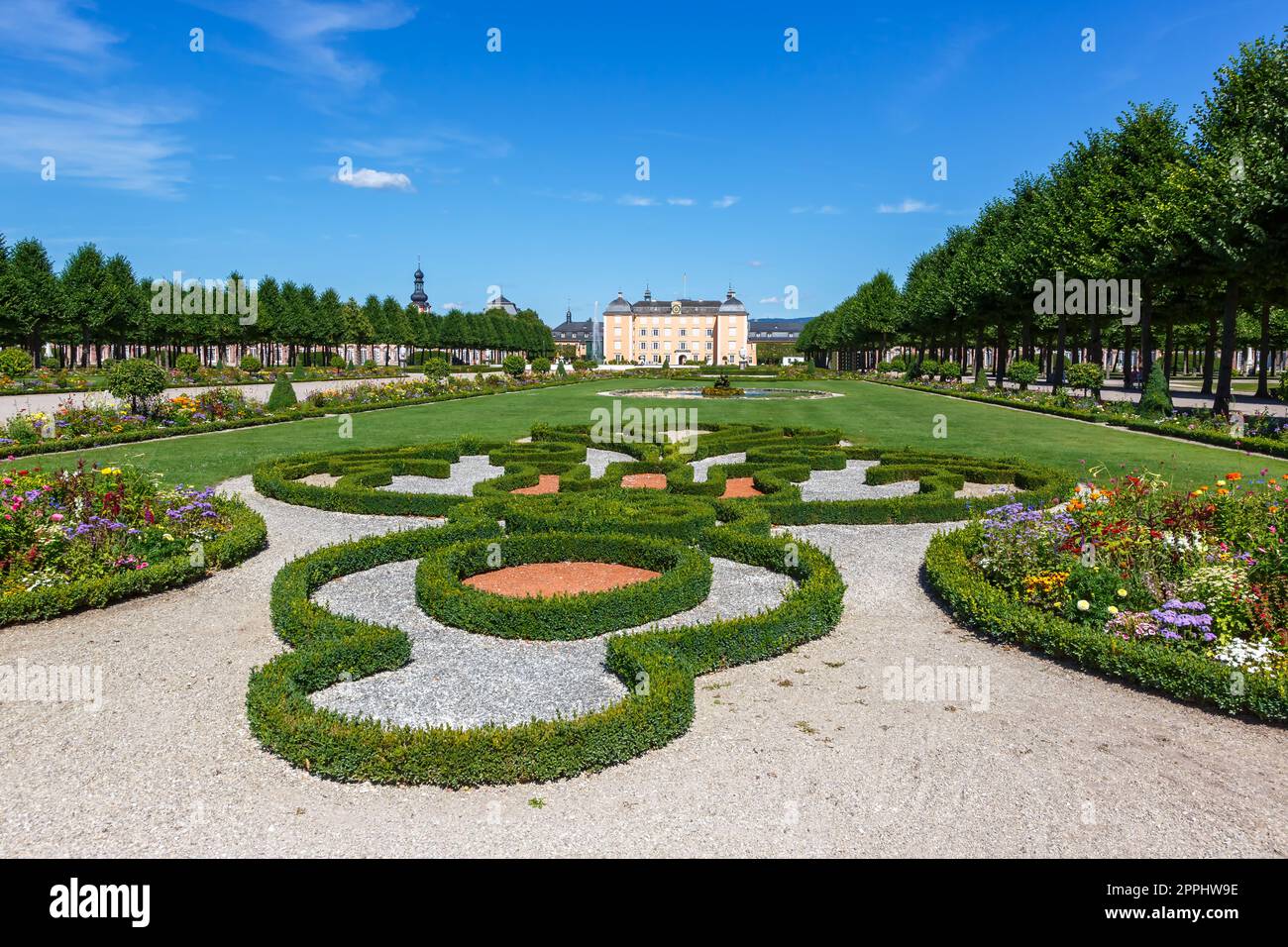 Schloss Schwetzingen mit Garten in Parkarchitektur Reisen in Deutschland Stockfoto