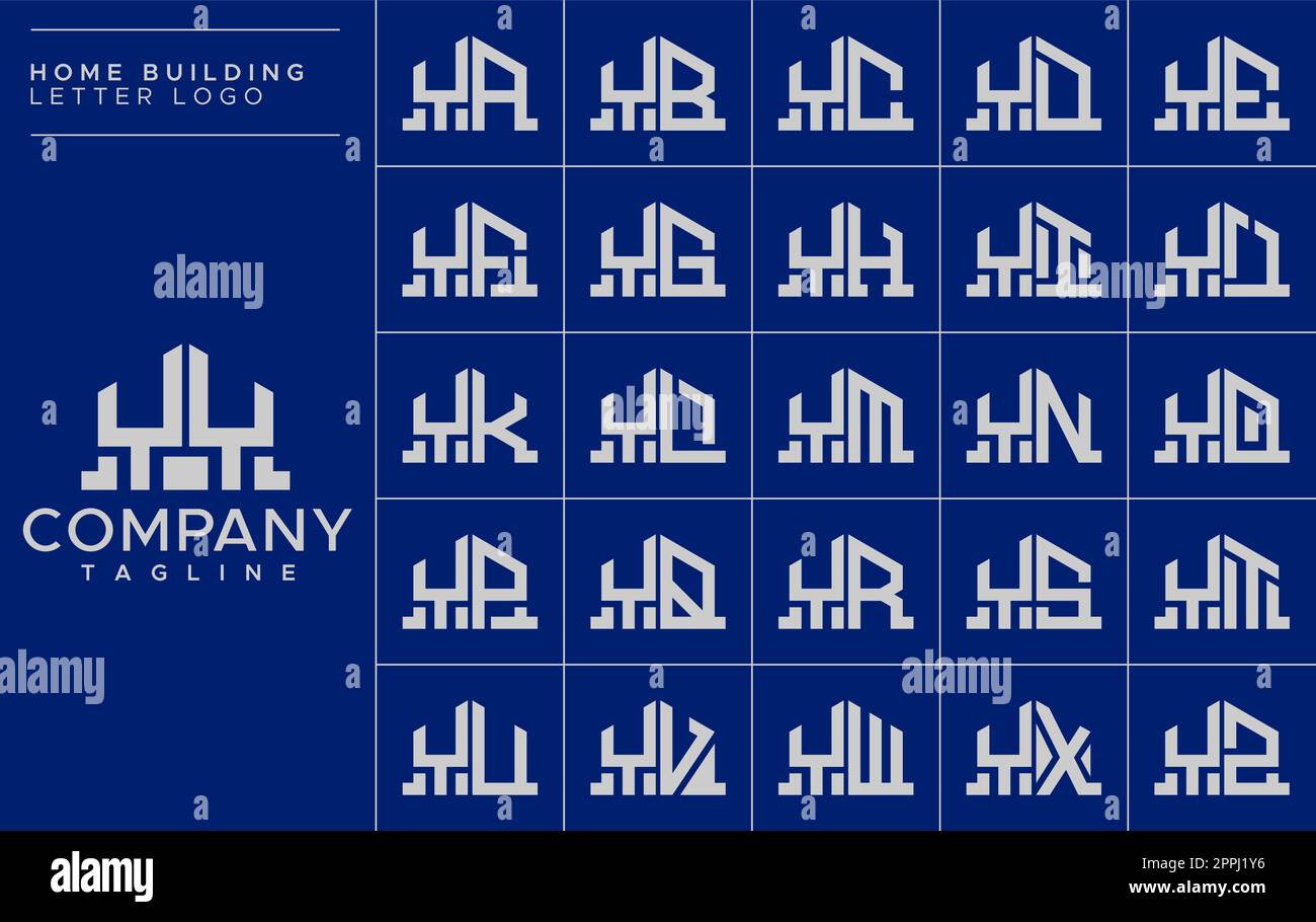 Minimalistisches Design-Set mit Y-Logo für Zuhause. Logo-Vektor für Haus YY Y Buchstaben Stock Vektor