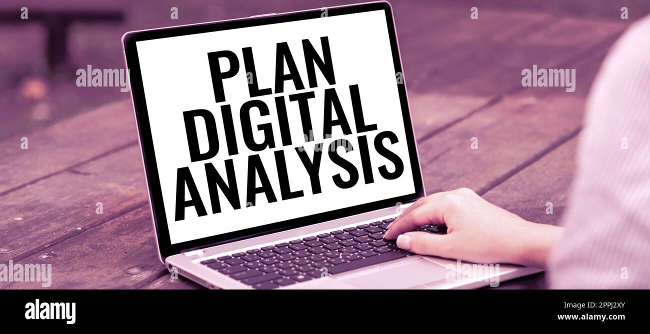 Konzeptionelle Darstellung Plan Digitale Analyse. Geschäftsansatz Verkaufsdaten und Diagramm für wirtschaftliches Wachstum, Geschäftsstrategie Stockfoto
