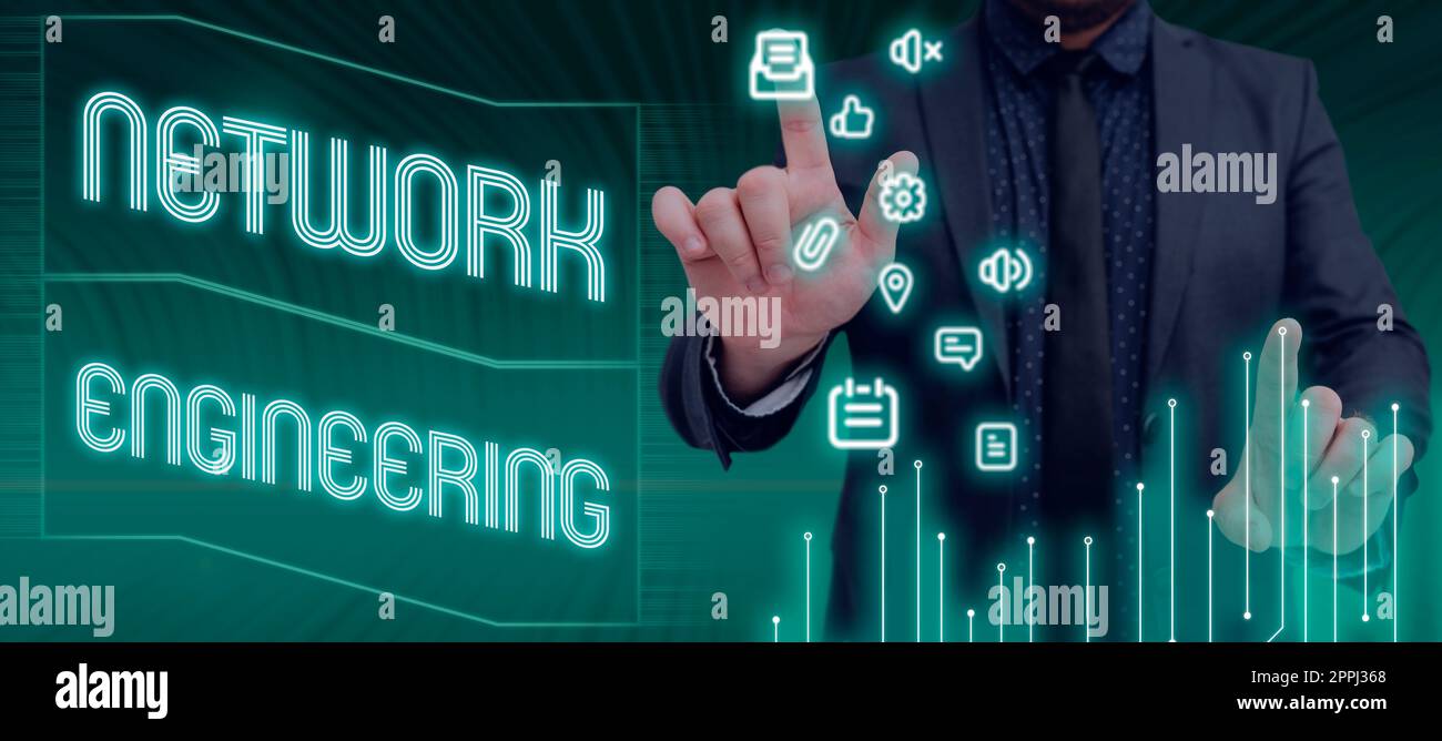 Handschrift Text Network Engineering. Business Showcase-Profi, der die Fähigkeiten hat, das Netz zu überwachen Stockfoto