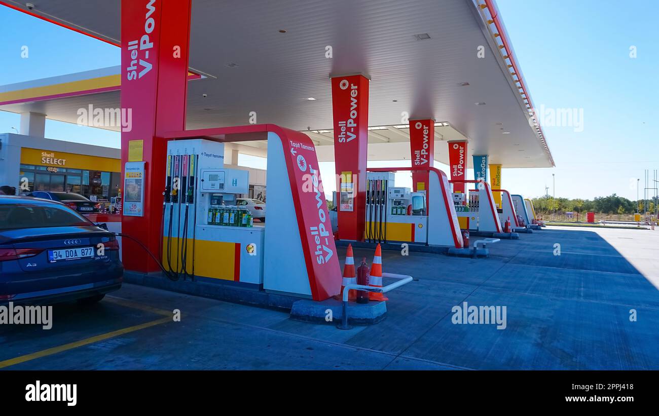 Marmaris, Türkei - 22. September 2022: Shell-Tankstelle Stockfoto
