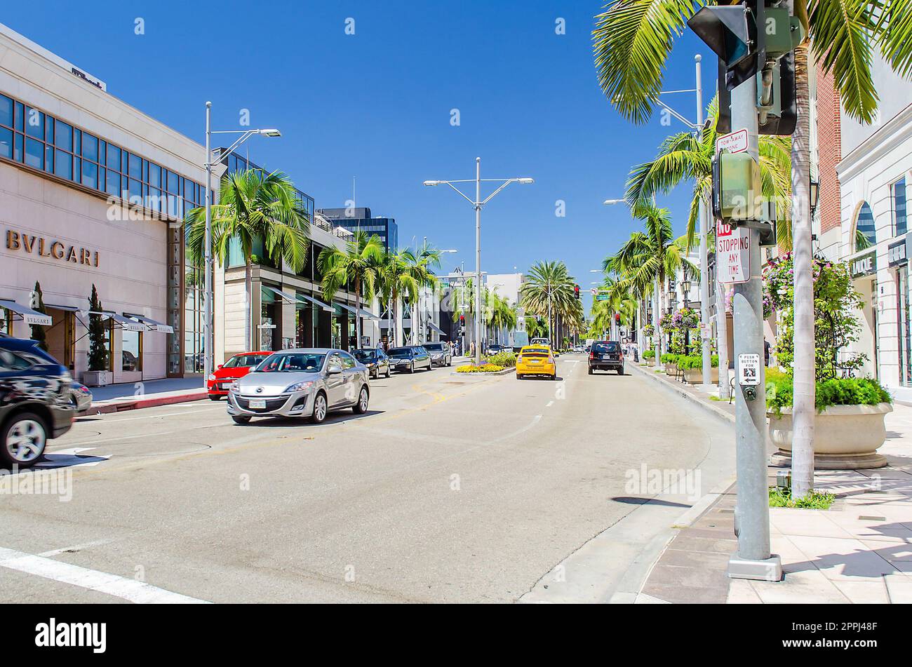 Einkaufsviertel Rodeo Drive in Beverly Hills, Kalifornien, USA Stockfoto