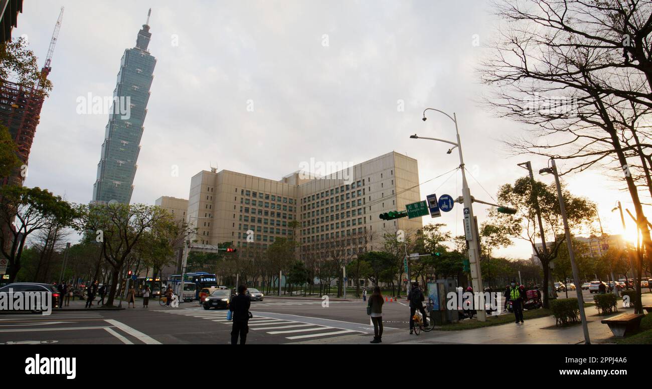 Taipei, Taiwan, 12. März 2022: Taipeh City Street Stockfoto