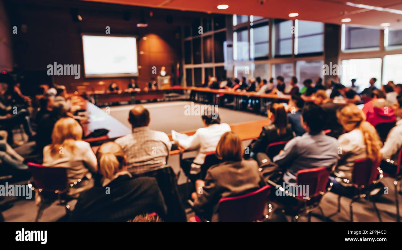 Redner, Vortrag am Business-Event. Stockfoto