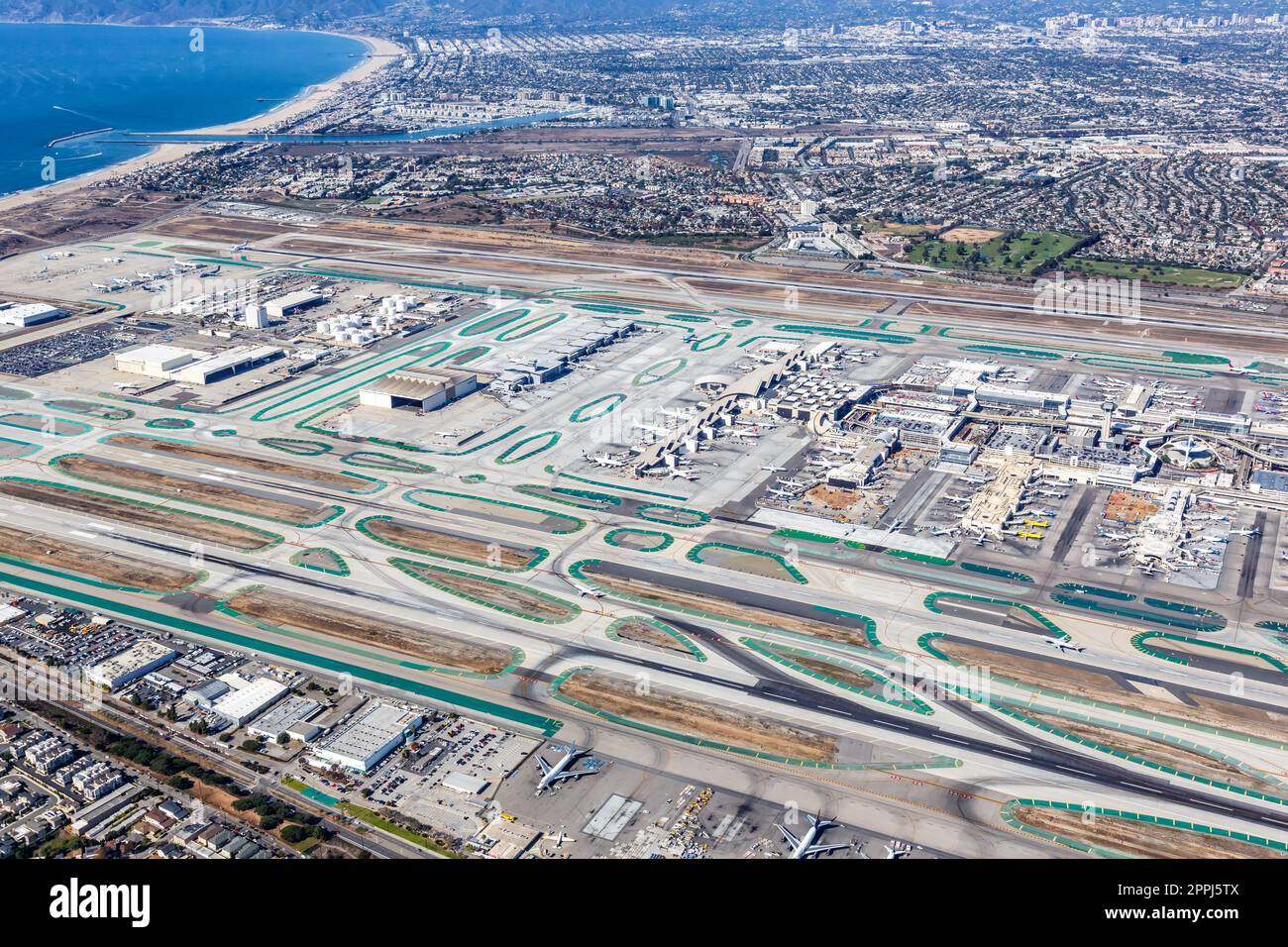 Luftaufnahme des Los Angeles International Airport in den USA Stockfoto