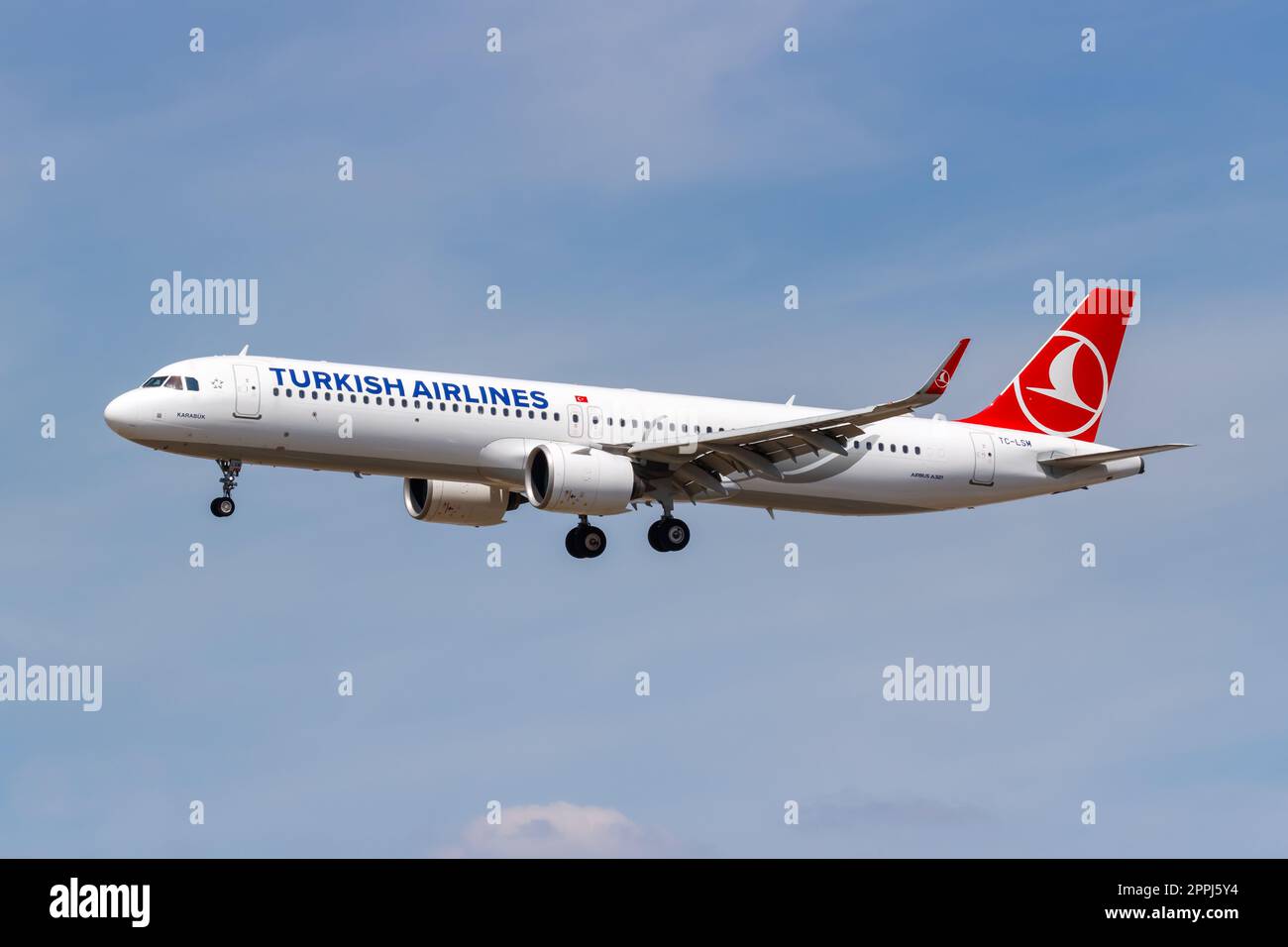 Turkish Airlines Airbus A321neo Flugzeug am Frankfurter Flughafen in Deutschland Stockfoto