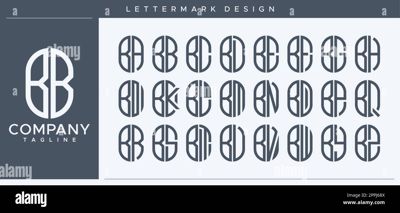 Abstraktes Röhrendesign mit Buchstabe B Logo. Moderne Kapsel BB B-Logo-Vektor. Stock Vektor