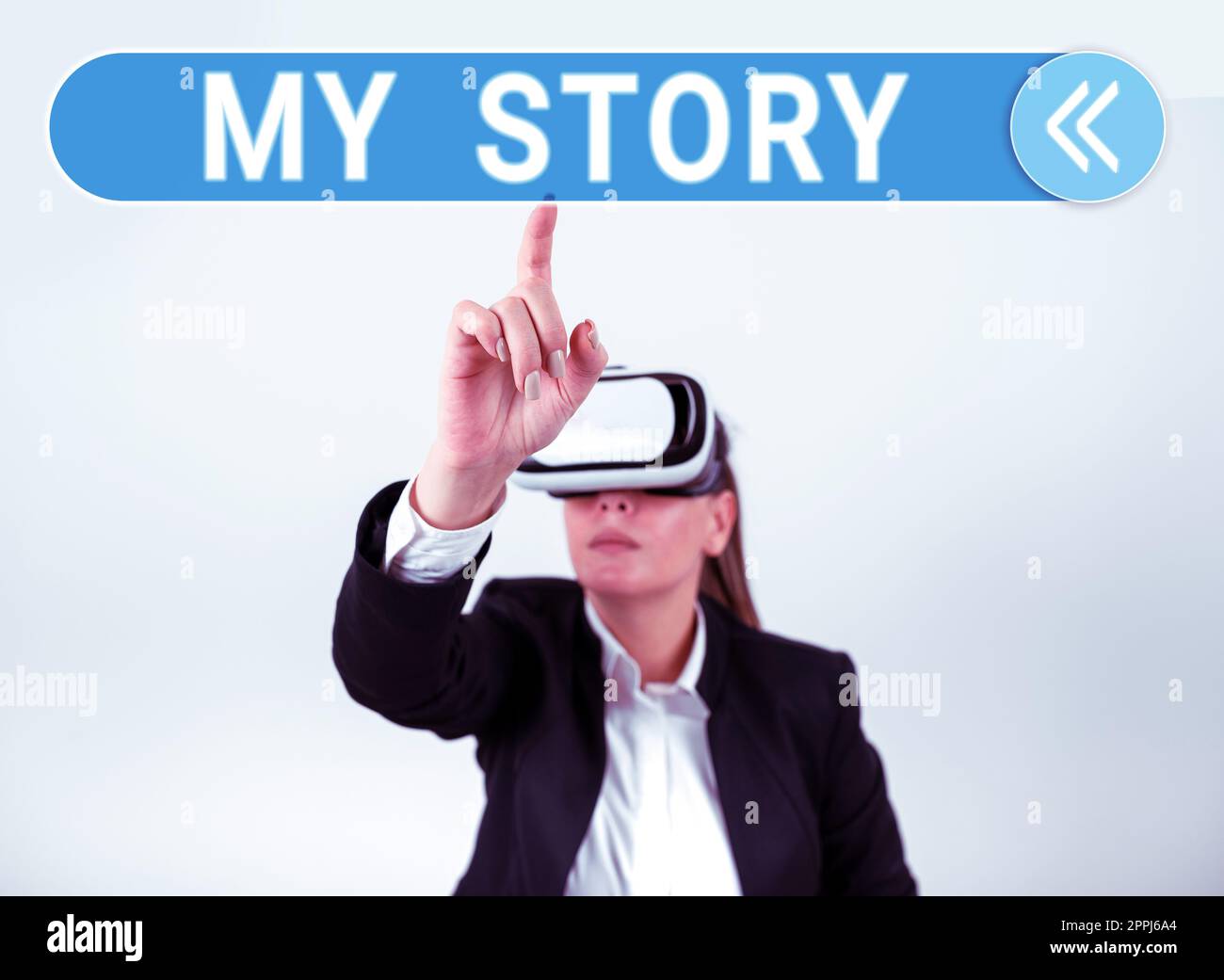 Textzeichen mit „My Story“. Geschäftlicher Ansatz, jemandem oder Lesern zu erzählen, wie Sie Ihr Leben gelebt haben Stockfoto