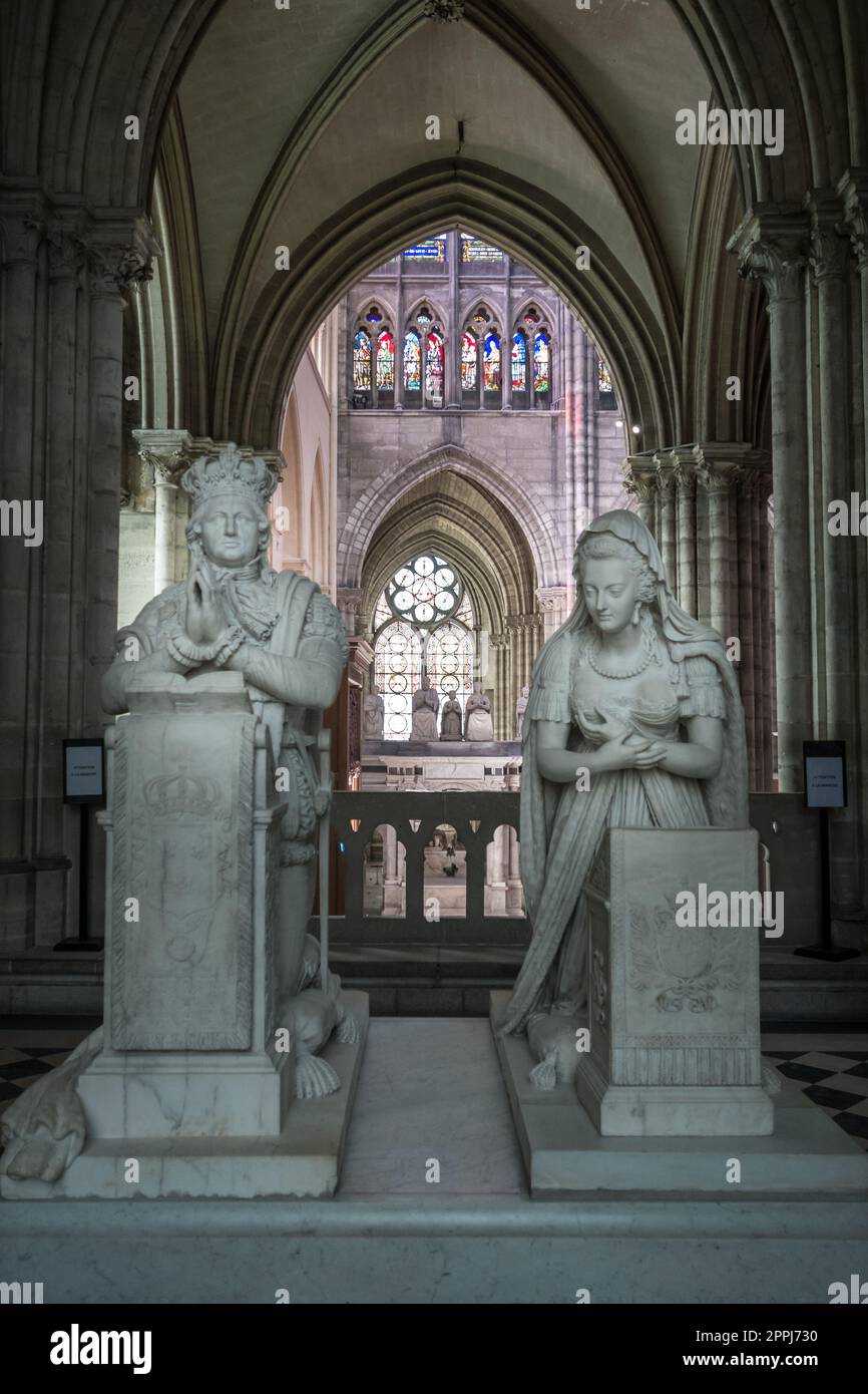 Grab von König Ludwig XVI. Und Marie Antoinette, in der Basilika Saint-Denis Stockfoto