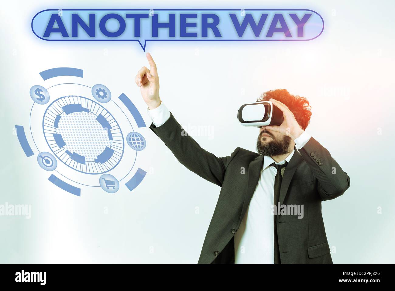 Konzeptionelle Beschriftung auf andere Weise. Geschäftsansatz oder ein anderer, um auf zwei mögliche Entscheidungen oder Schlussfolgerungen zu verweisen Stockfoto