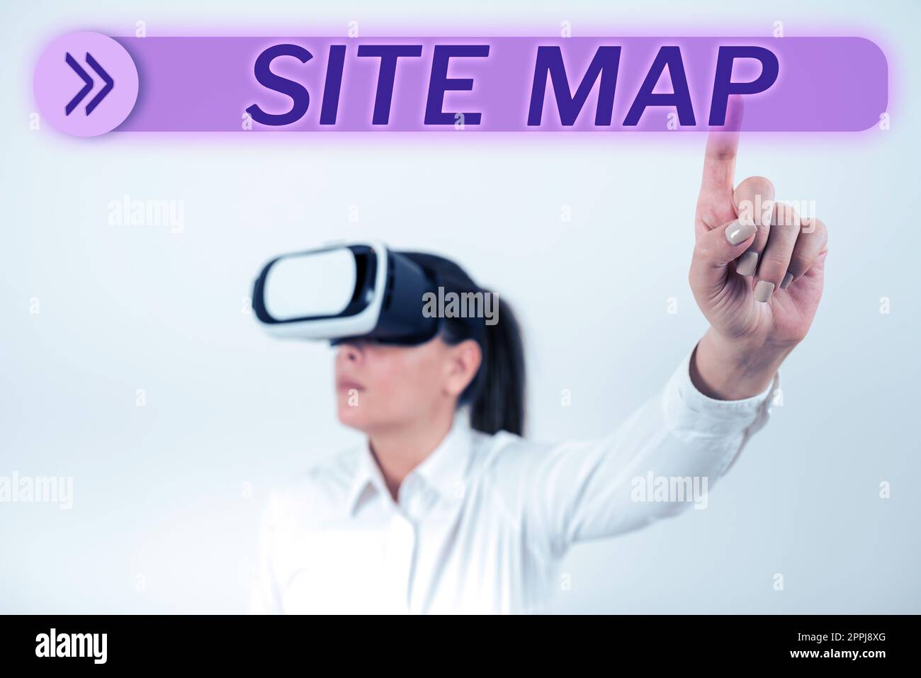 Sitemap mit handschriftlichem Text. Eine Geschäftsidee, die sowohl Benutzern als auch Suchmaschinen die Navigation auf der Website erleichtern soll Stockfoto