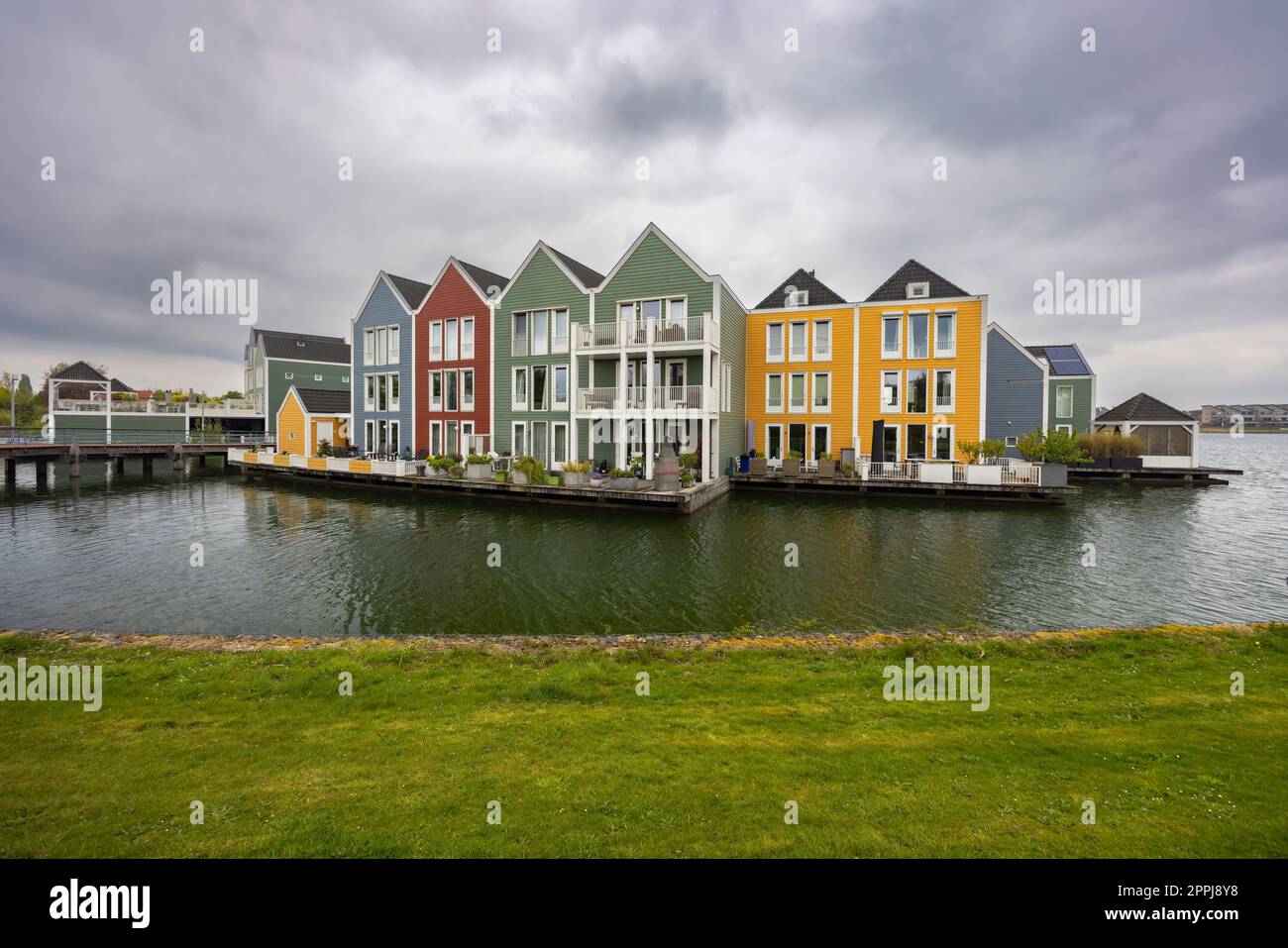 Moderne Wohnarchitektur in Houten, Niederlande Stockfoto