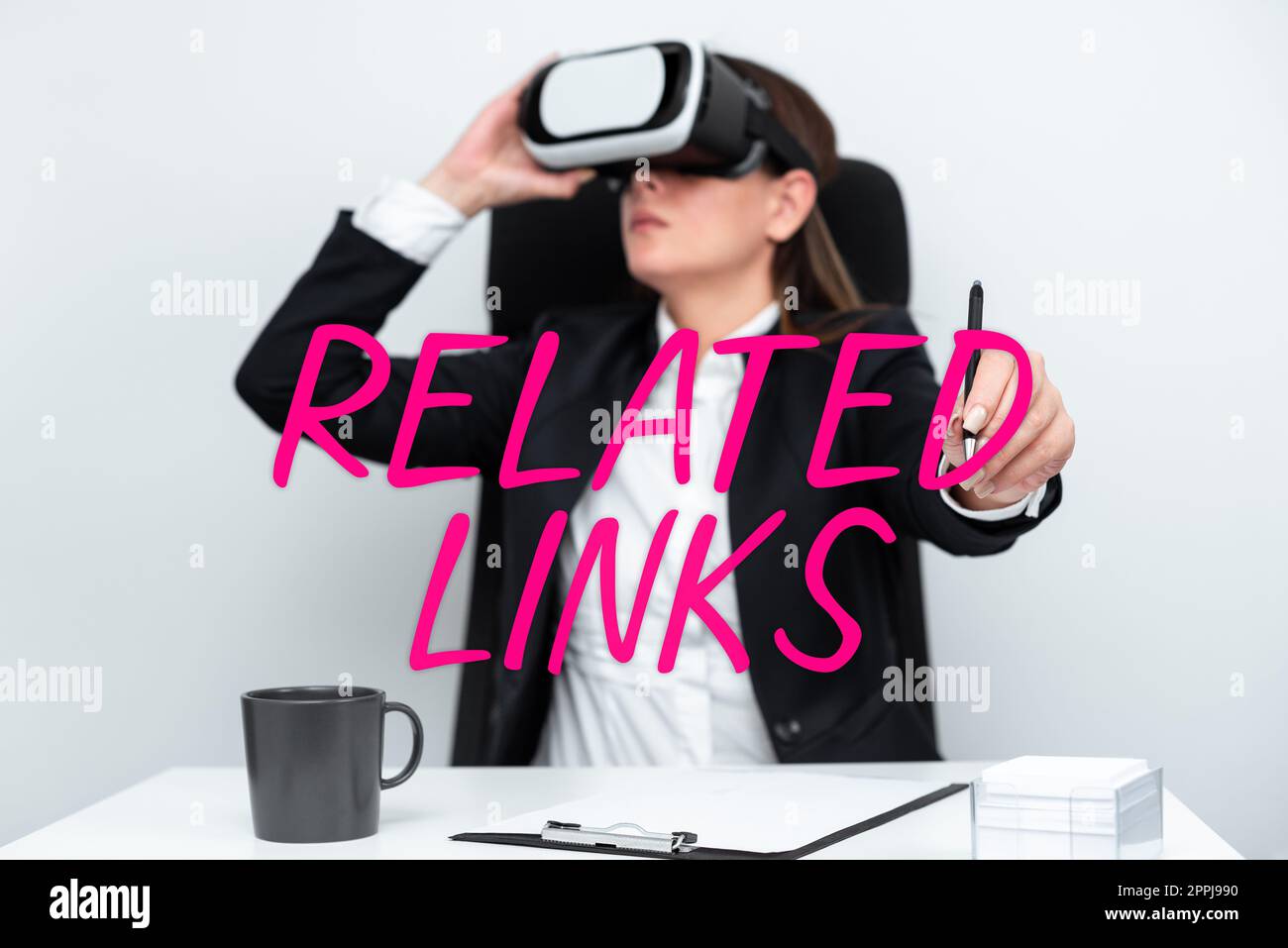 Textbeschriftung mit zugehörigen Links. Konzept bedeutet Website innerhalb einer Webseite Querverweis Hotlinks Hyperlinks Stockfoto