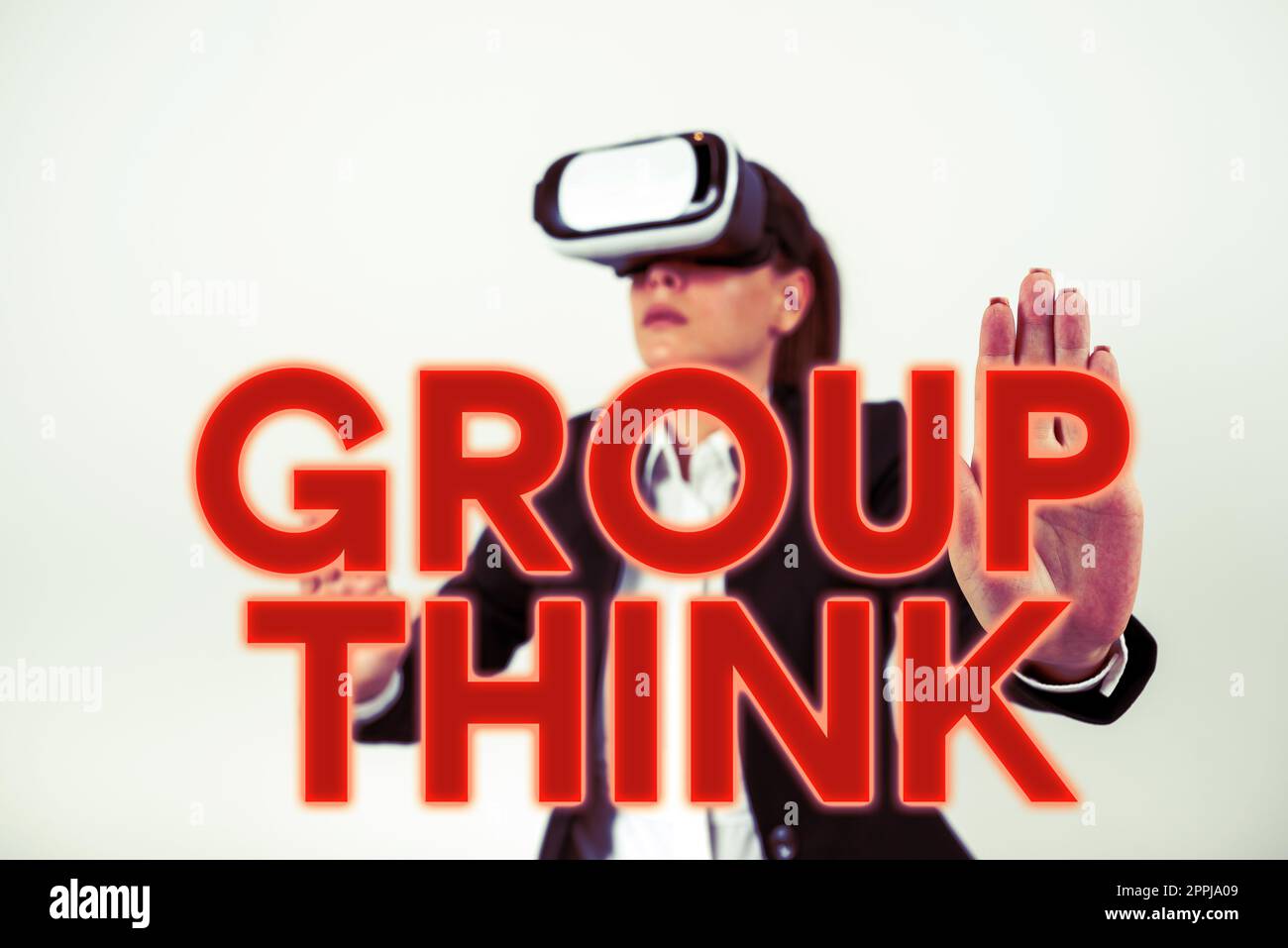 Text, der „Inspiration Group Think“ zeigt. Geschäftsideen formell oder informell zusammenkommen, um Ideen vorzutragen Stockfoto